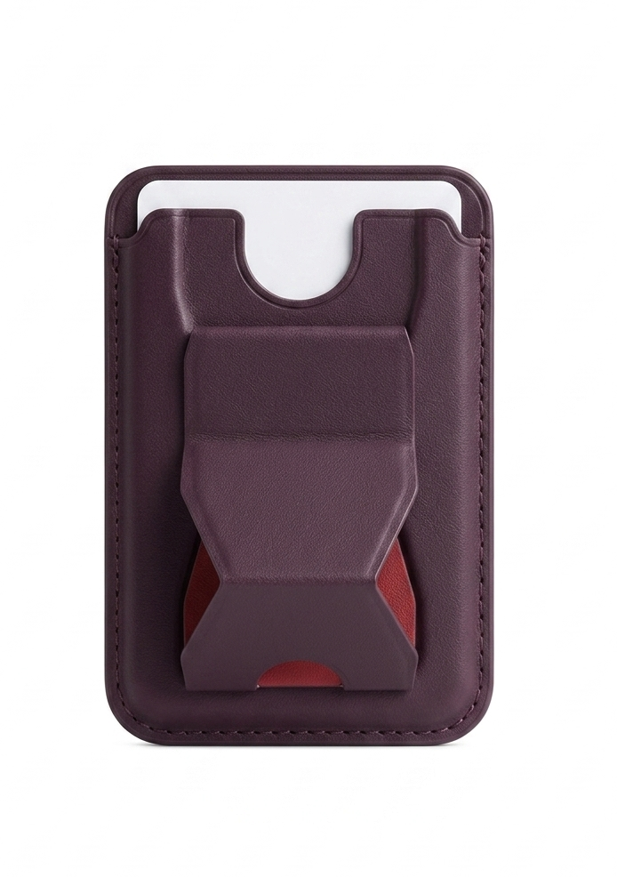 MAGNETIC LEATHER CARD HOLDER & STAND
