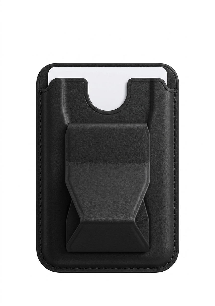 MAGNETIC LEATHER CARD HOLDER & STAND