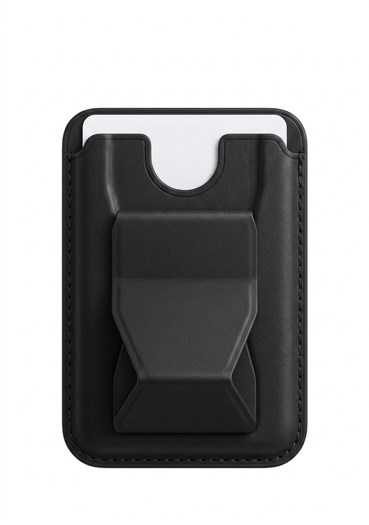 MAGNETIC LEATHER CARD HOLDER & STAND