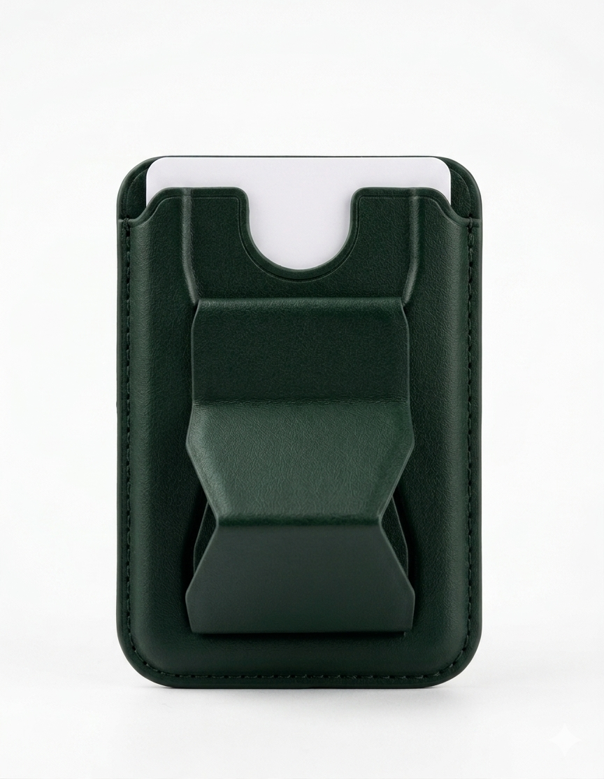 MAGNETIC LEATHER CARD HOLDER & STAND
