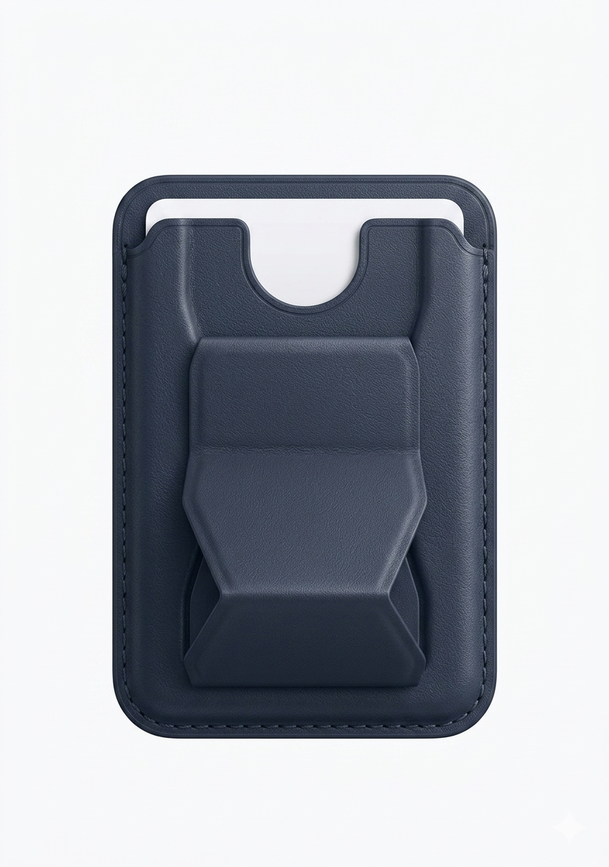 MAGNETIC LEATHER CARD HOLDER & STAND