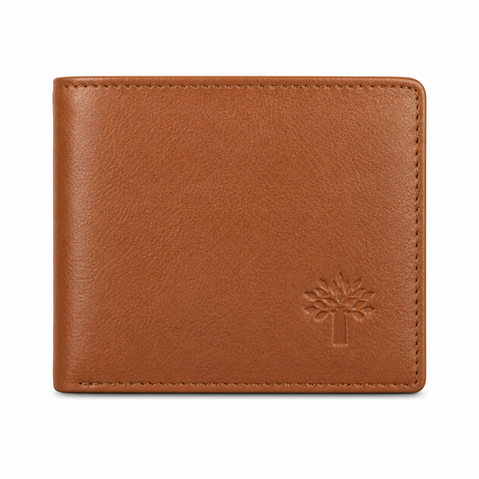 Woodland Men's Premium Tan Leather Wallet | Classic Bi-Fold Wallet